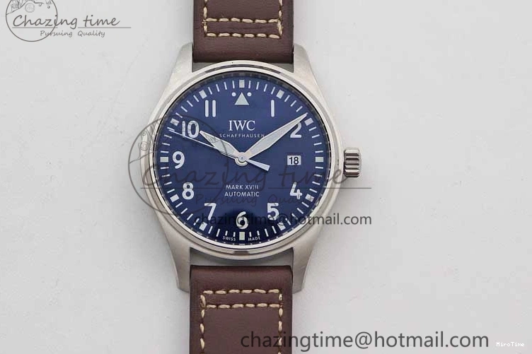 MIROTIME 0724 Mark XVIII IW327010 SS M+F 1:1 Best Edition Blue Dial on Brown Leather Strap A Resilient 7051